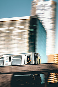 photograph of train on rails thumbnail