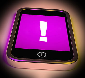 Exclamation Mark On Mobile Showing Attention Warning thumbnail
