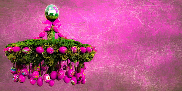 pink and green hanging decor thumbnail