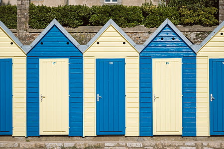 white and blue wooden portable sheds thumbnail