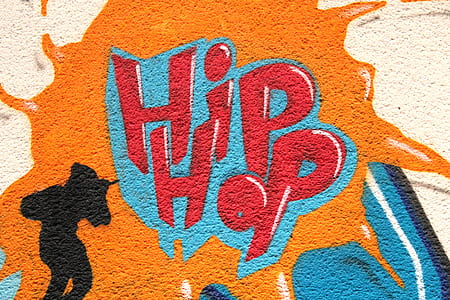 red and orange Hip hop-printed textile thumbnail
