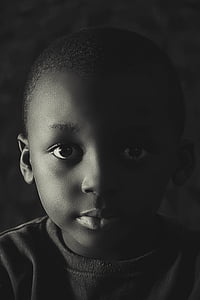 grayscale portrait photography of child thumbnail