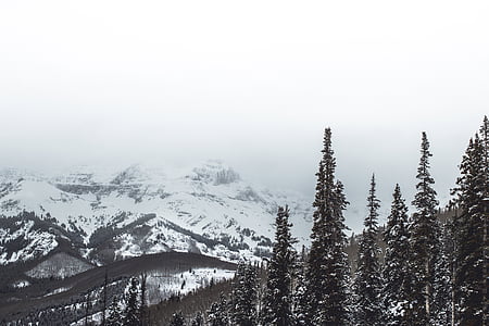 grayscale photo of snow mountain during daytime thumbnail