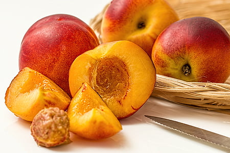 sliced peach fruit thumbnail