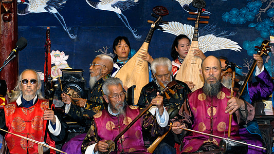 group of people playing instruments illustration thumbnail