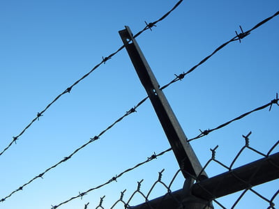 barbed wire, prison, chain link, fence, barbed, wire thumbnail