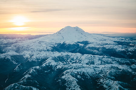 aerial photography of snow-capped mountain thumbnail