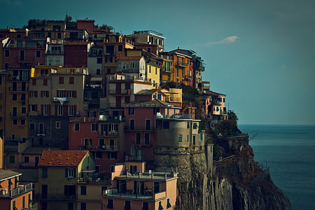 aerial photography of assorted-color concrete houses at daytime thumbnail