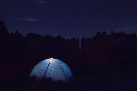 photograph of tent at night thumbnail