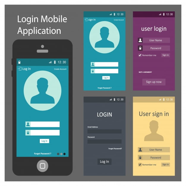 Phone screen templates design eps file