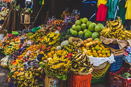 variety of fruits in baskets thumbnail