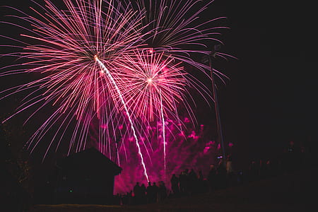 pink fireworks display during nighttime thumbnail