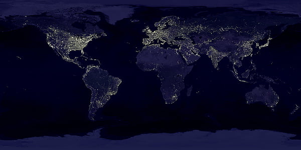 earth, earth at night, night, lights thumbnail