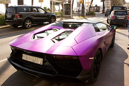 purple Lamborghini sports car thumbnail