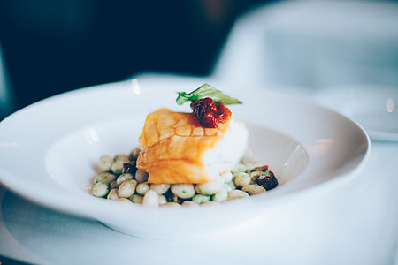 desert food in white ceramic plate thumbnail