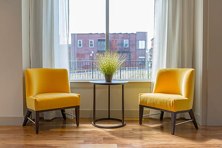two yellow padded chairs thumbnail