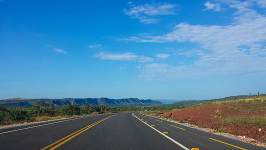 clear roadway under blue sky thumbnail