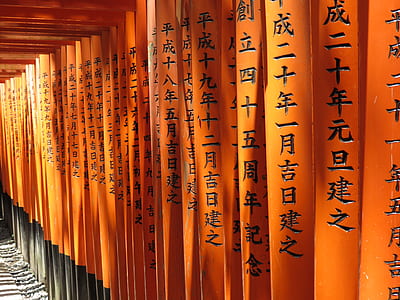 Kanji script-printed orange wood lumbers thumbnail