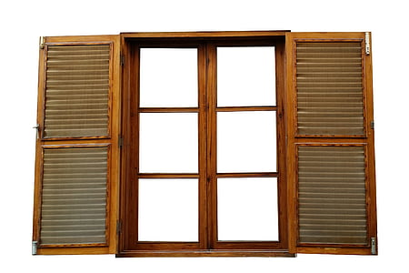 brown wooden louver window panel thumbnail