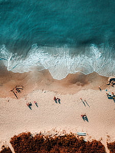 aerial photo of brown sand beach thumbnail