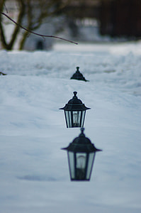 Lanterns In Deep Snow, Depth Of Field thumbnail