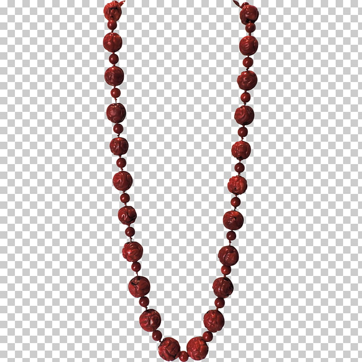Earring Necklace Jewellery Chain Rudraksha, necklace, beaded red necklace PNG clipart