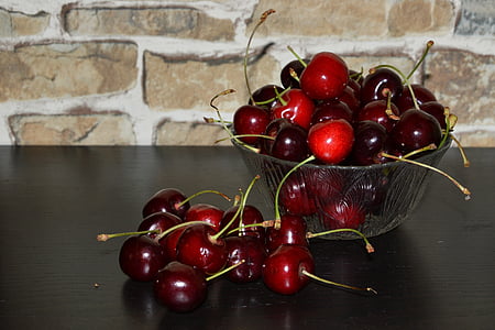 selective focus photo of cherries on bowl thumbnail