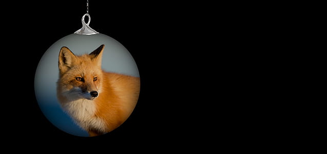 red fox-printed bauble thumbnail