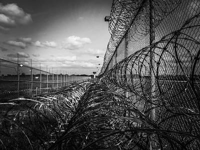 grayscale cyclone wire fence thumbnail