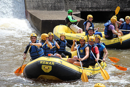 group of people riding inflatable boat thumbnail
