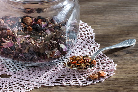 tea placed on silver spoon thumbnail
