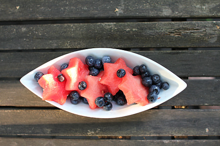 olives and sliced watermelon on bowl thumbnail
