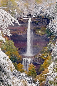 waterfalls surrounded by trees during daytime thumbnail