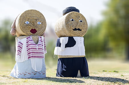 two hay formed coupled decor at daytime thumbnail