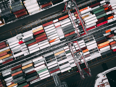 bird's eye view of intermodal containers thumbnail