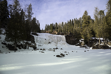 Frozen Left Side of the lower falls at Gooseberry Falls State Park, Minnesota thumbnail