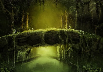 bridge over river illustration thumbnail