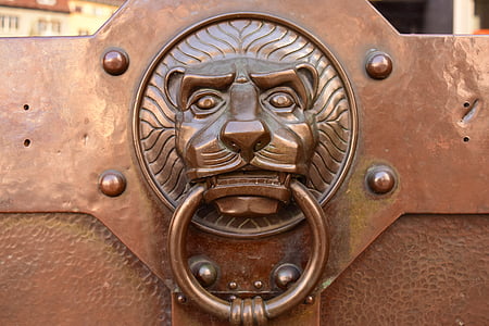 brown metal tiger door knocker thumbnail