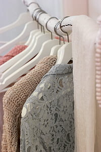 clothes on wooden rack thumbnail