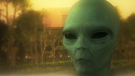closeup photo of green alien head illustration thumbnail