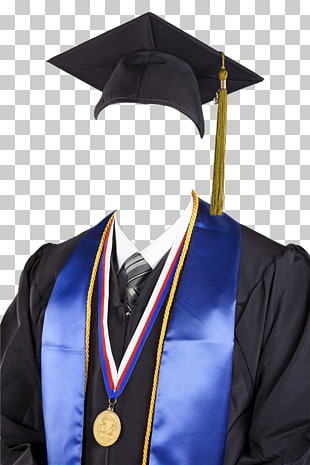 Graduation ceremony Dress Template, toga, black academic dress PNG clipart