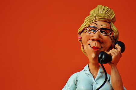 woman using telephone caricature illustration thumbnail