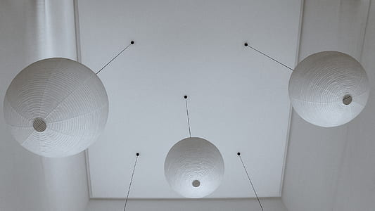 three white ball lanterns thumbnail