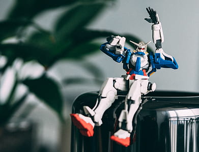 blue and white Gundam toy thumbnail