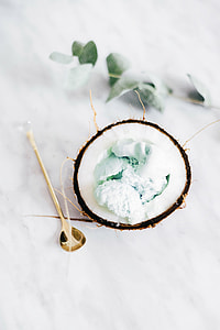 flat-way photography of coconut with ice cream thumbnail