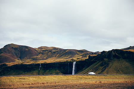 Waterfall Off Roadside Cliff Photo thumbnail