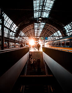 people walking down stairs thumbnail