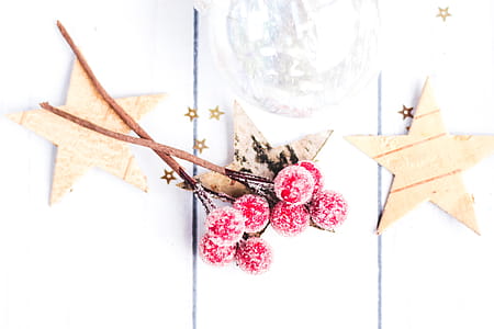 White, Brown, and Red Star Print Painting thumbnail