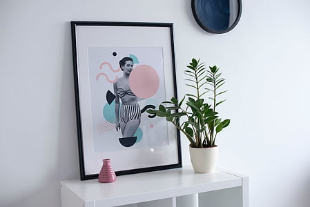 woman wearing bikini portrait leaning on side table leaning on wall thumbnail