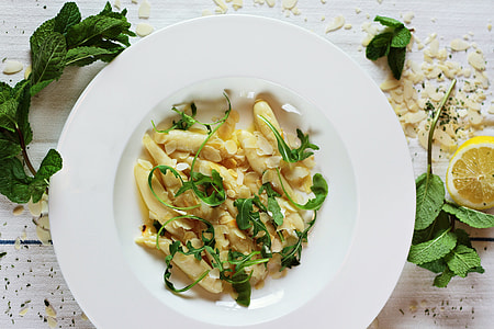 pasta on top of white ceramic plate thumbnail
